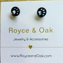 Dog Paw Circle Studs- Royce & Oak