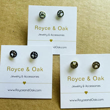 Dog Paw Circle Studs- Royce & Oak