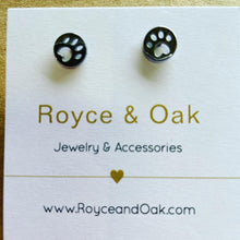 Dog Paw Circle Studs- Royce & Oak