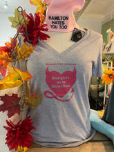 Good girls go to heaven. Bad girls go to Hamilton. V-neck T-shirts
