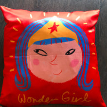 Bat Boy and Wonder Girl Pillow