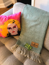 Green herringbone wool blanket