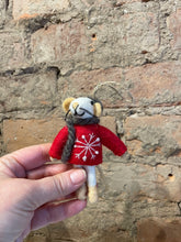 Felted Winter Mice Christmas Ornaments