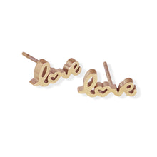 Rose Gold Love Script Stud